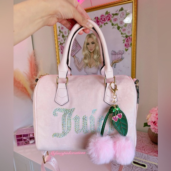 Cherry Pom Pom Keychain - Picture 1 of 2